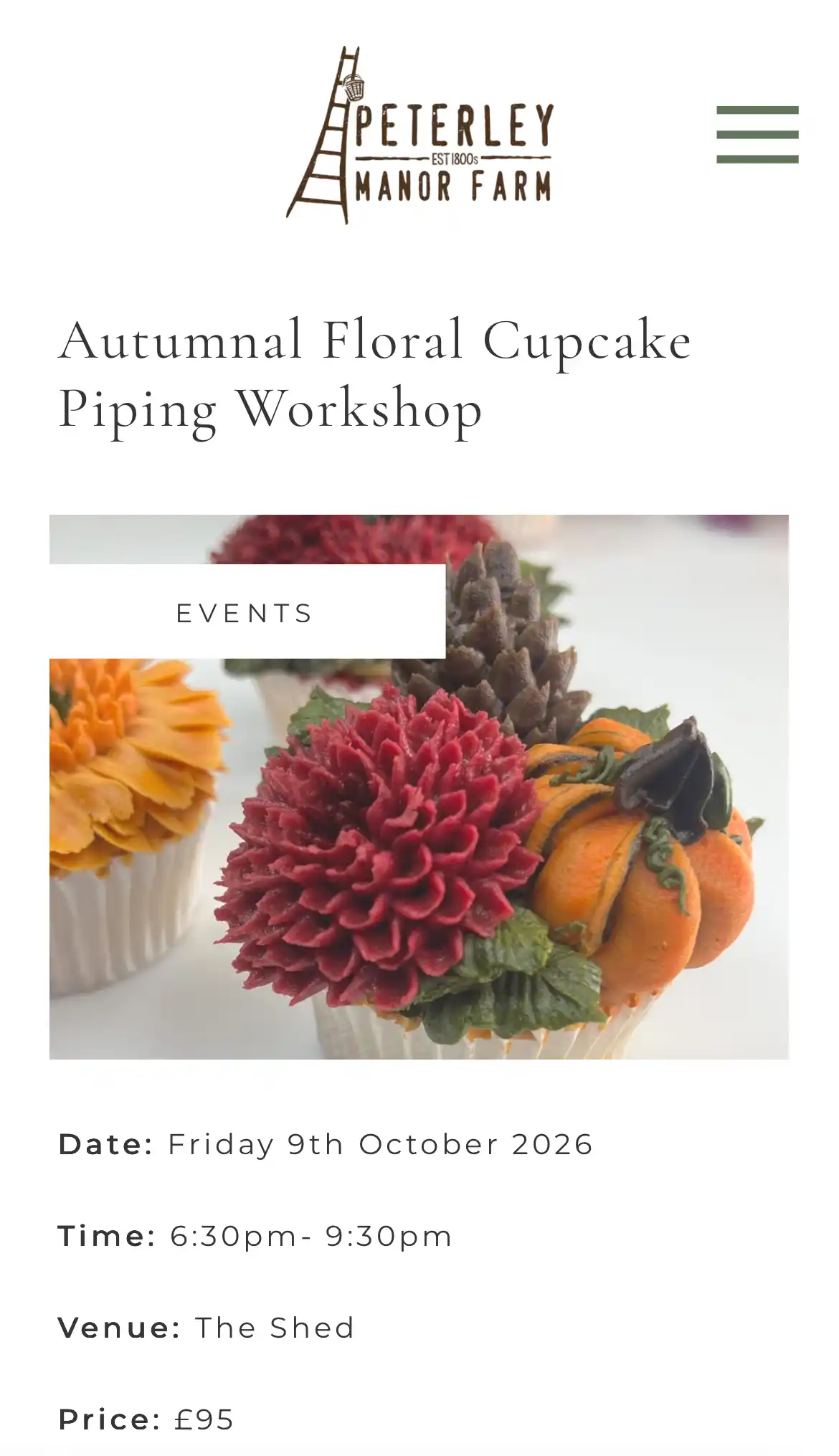 Autumnal Floral Cupcake Piping Workshop