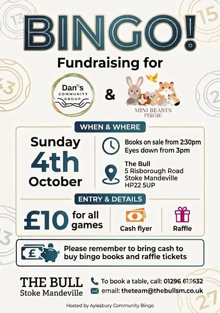 Bingo For Dan's Community Group And Mini Beasts Rescue