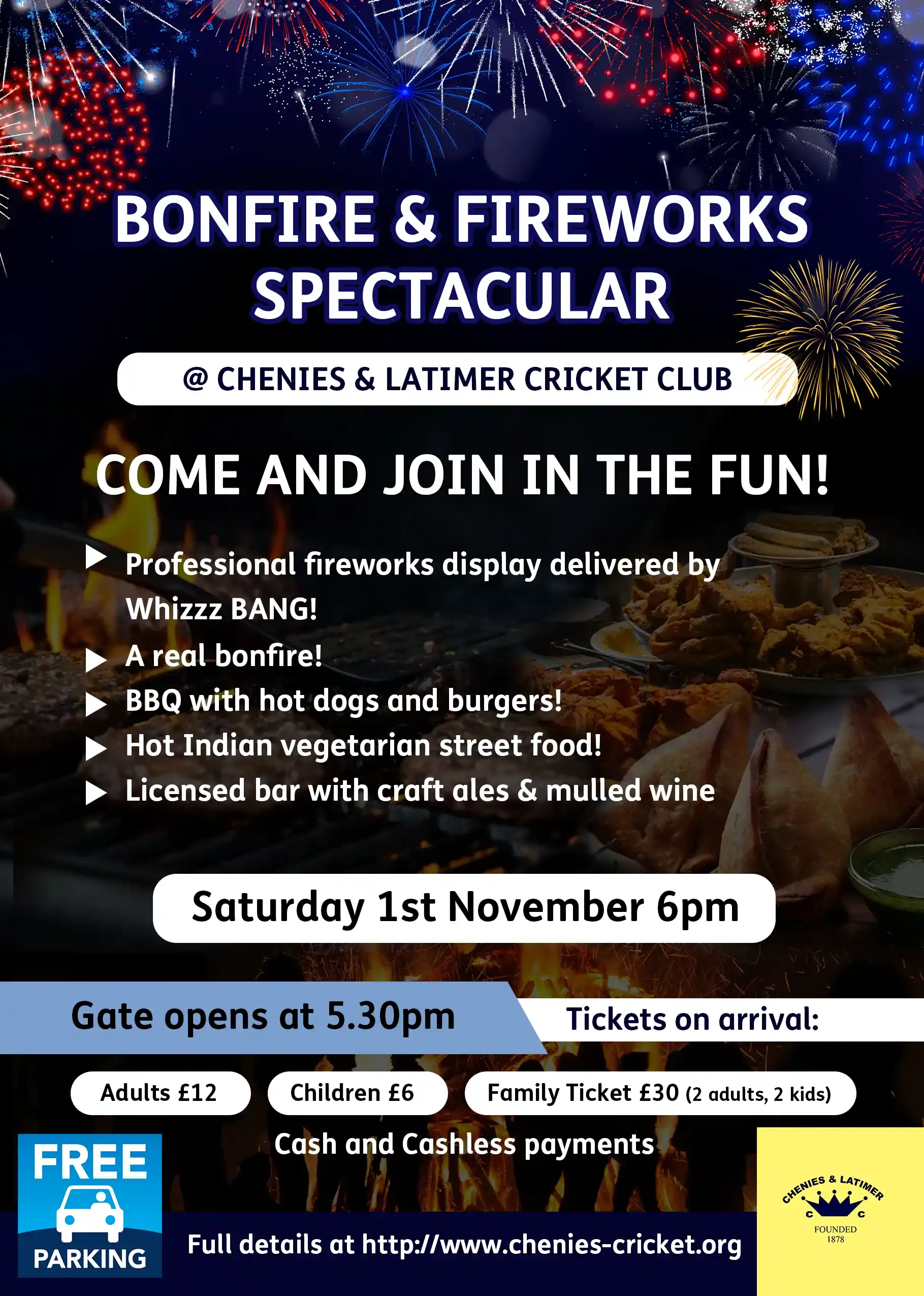 Chenies & Latimer Cricket Club Bonfire & Fireworks