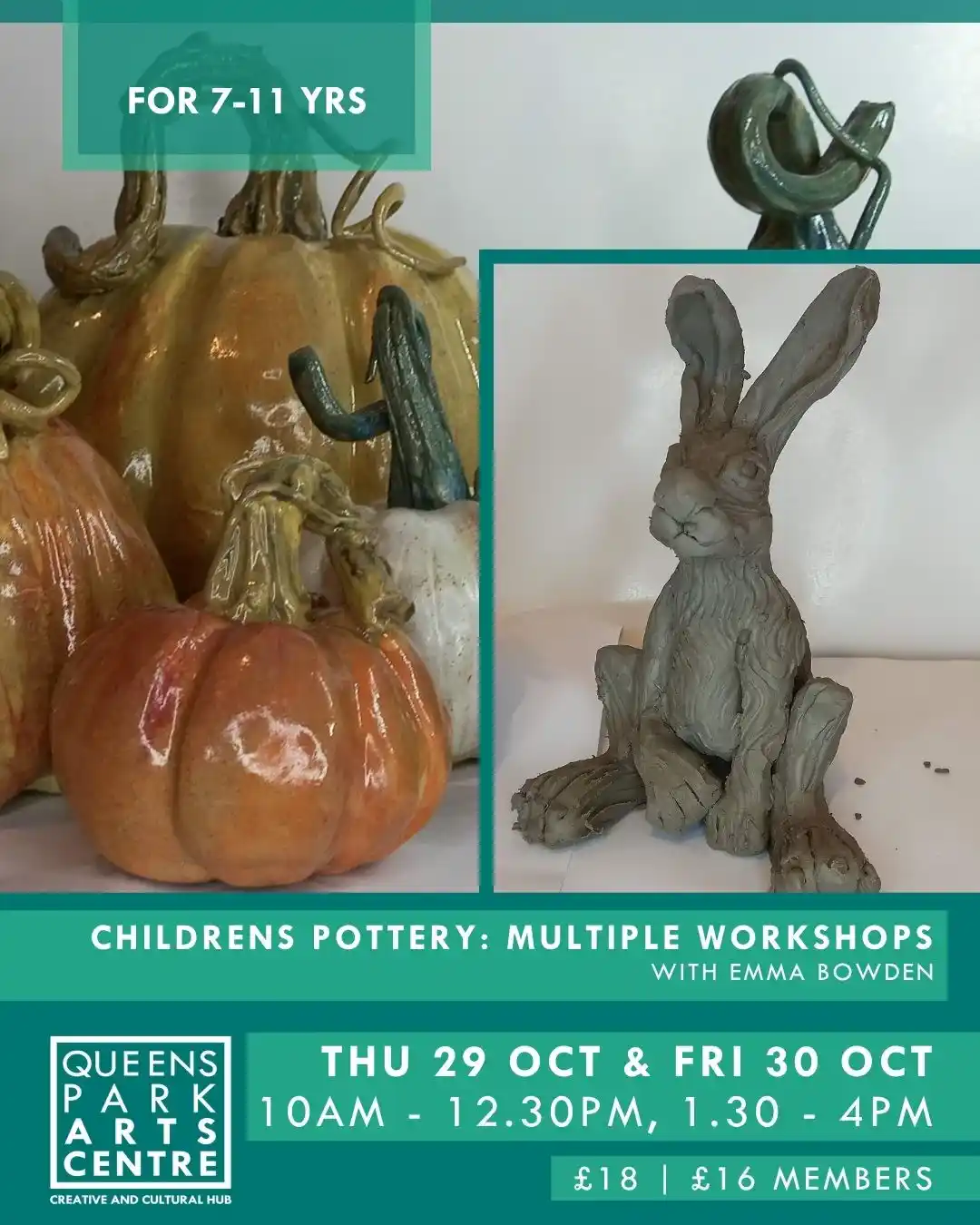 Children's Holiday Pottery Workshop: Pumpkins