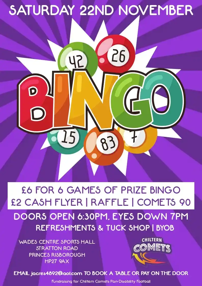 Chiltern Comets Bingo Night