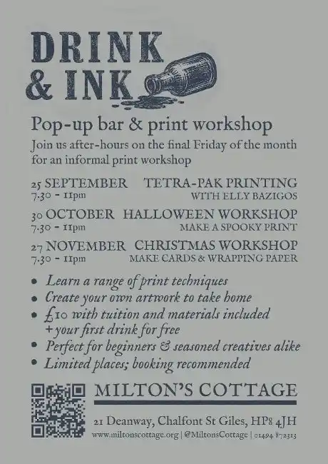 Drink & Ink At Milton's Cottage