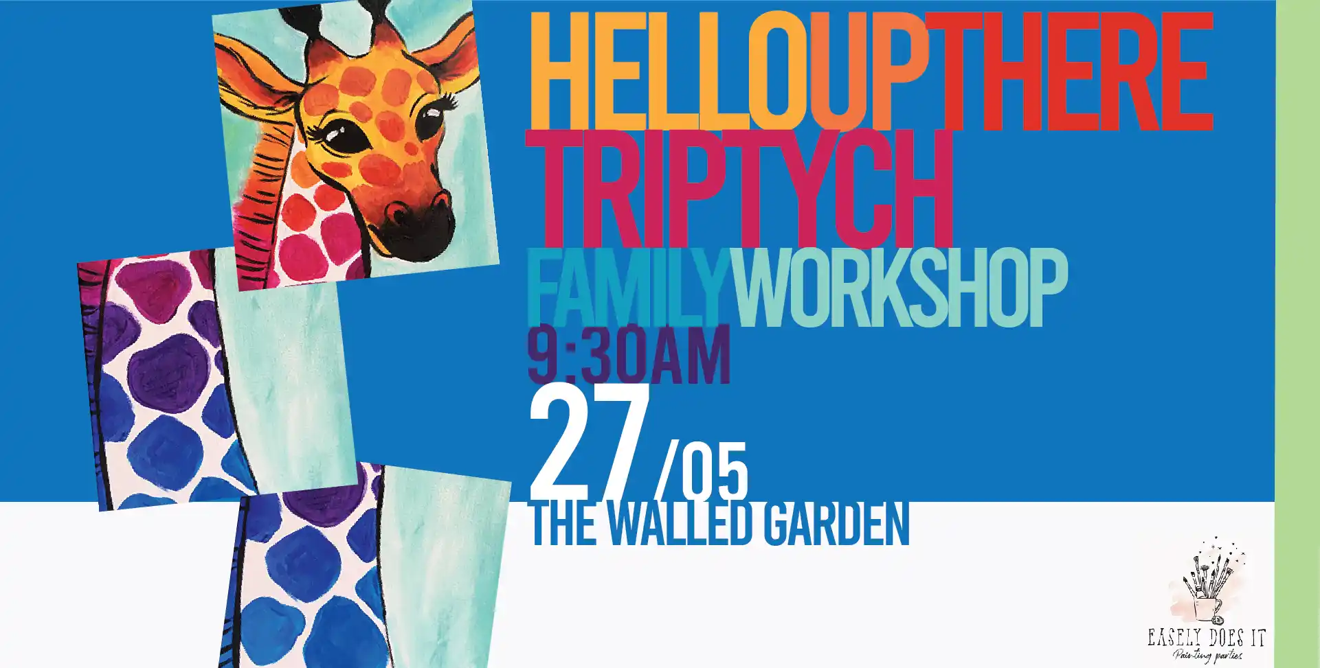 Hello Up There Triptych Painting Workshop @ The Walled Garden