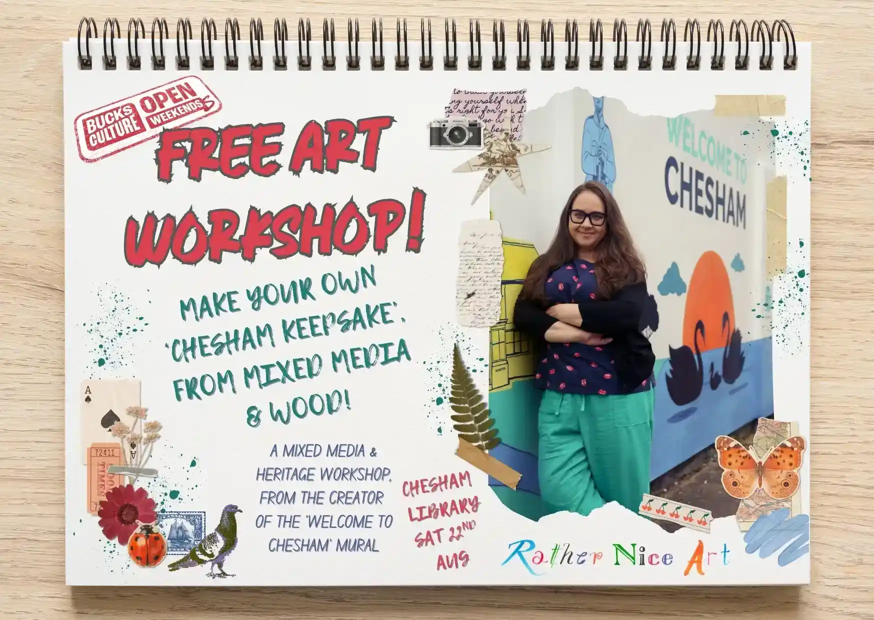 Make Your Own Mixed Media Heritage Artwork - A Wooden 'desk Sitter' Inspired By Chesham's Past