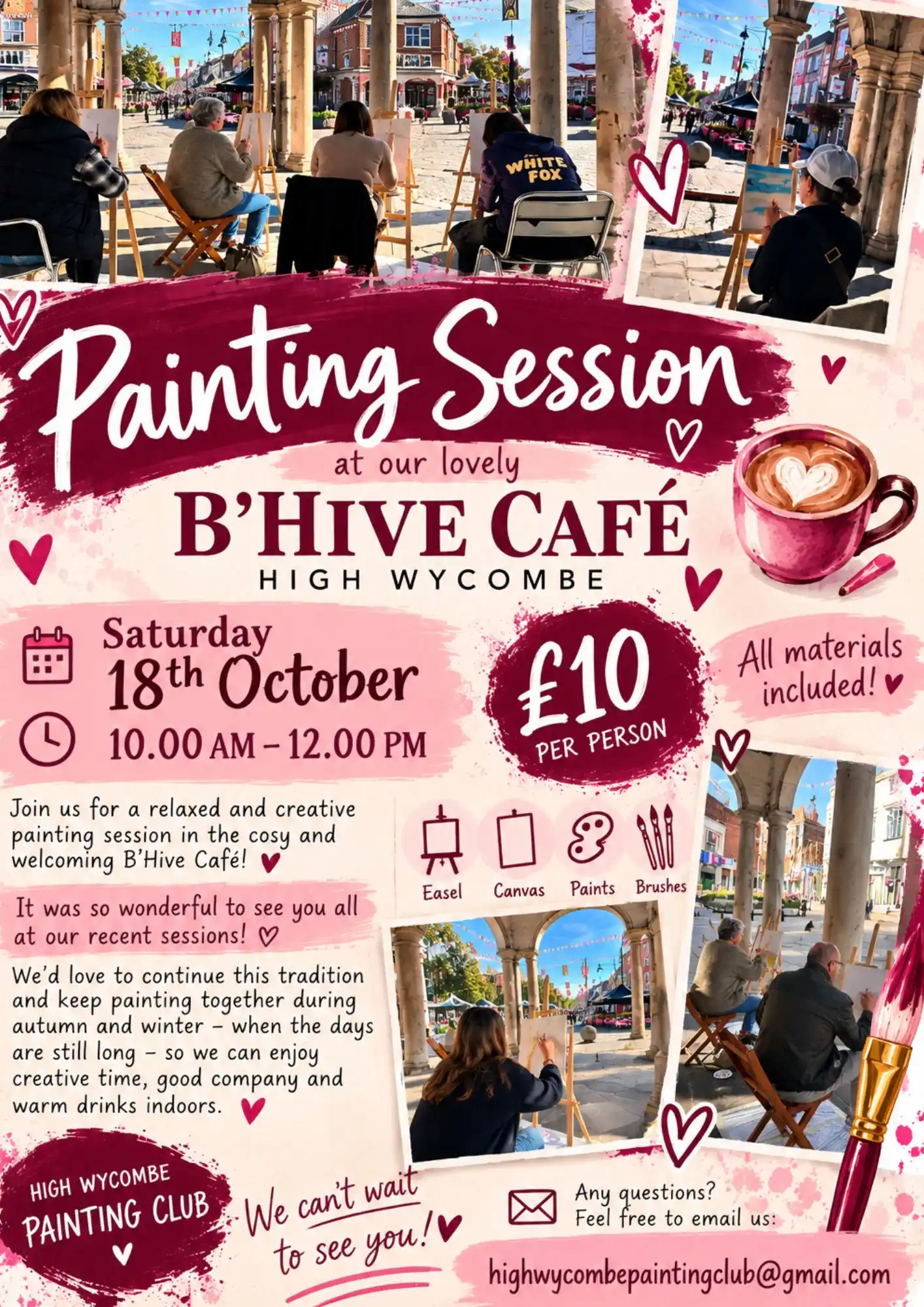Relaxed Sunday Painting At B’Hive Café – All Welcome!