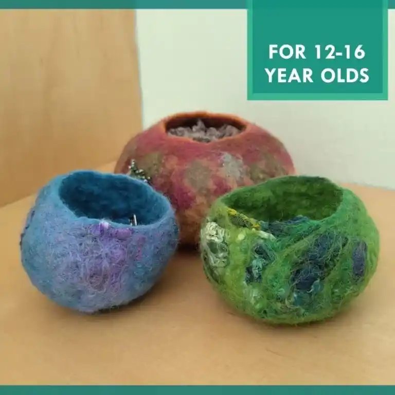 Summer Holiday Teen’s Wetfelting Workshop: Nature Landscapes: Treasure Bowls