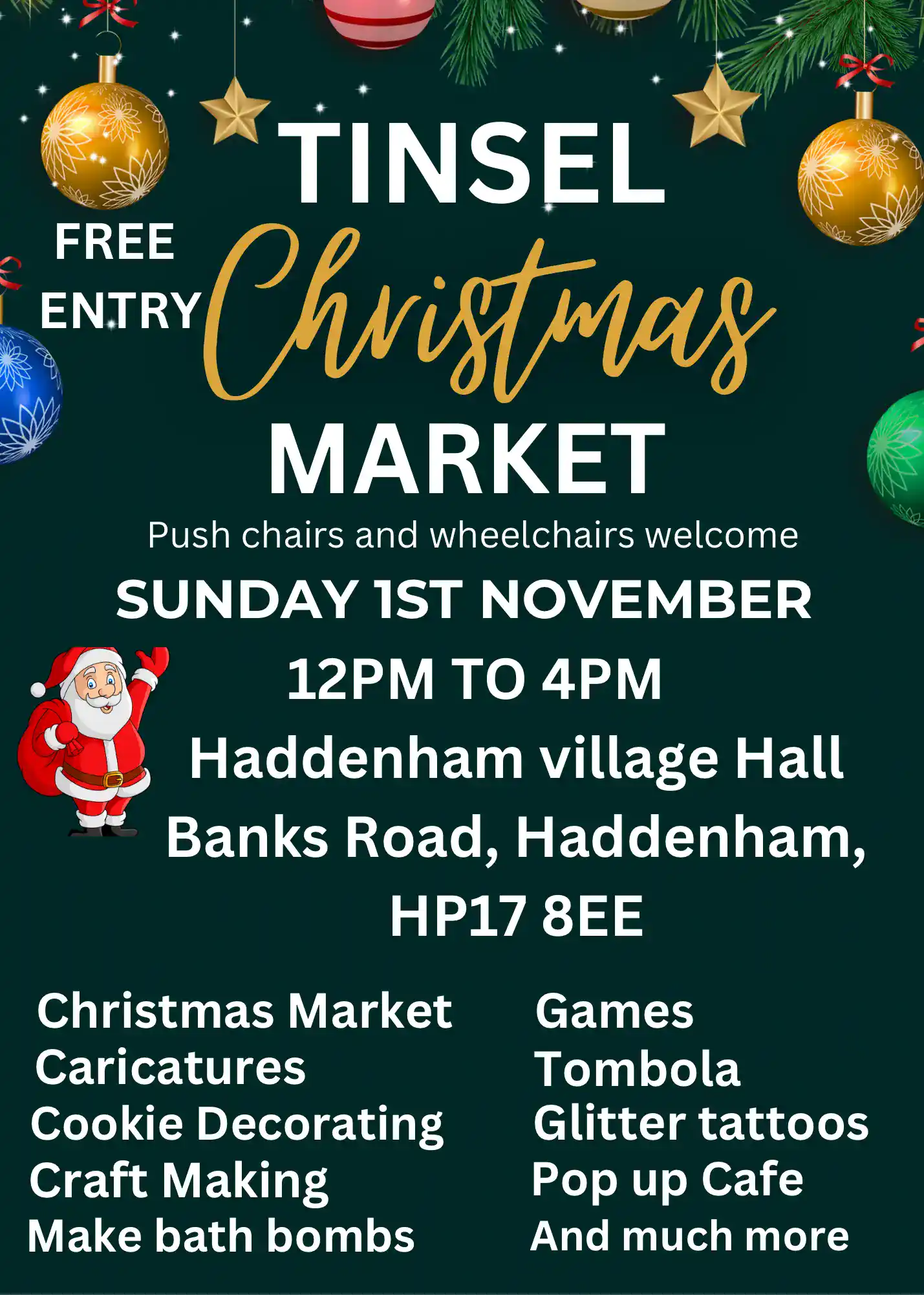 Tinsel Christmas Market In Haddenham Buckinghamshire
